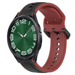 20 mm breites, konvexes Silikon-Uhrenarmband in zwei Farben, passend für Samsung Galaxy Watch 6 (40 mm) und Samsung Galaxy Watch 6 Classic (43 mm).