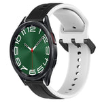 20 mm breites, konvexes Silikon-Uhrenarmband in zwei Farben, passend für Samsung Galaxy Watch 6 (40 mm) und Samsung Galaxy Watch 6 Classic (43 mm).