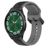 20 mm breites, konvexes Silikon-Uhrenarmband in zwei Farben, passend für Samsung Galaxy Watch 6 (40 mm) und Samsung Galaxy Watch 6 Classic (43 mm).