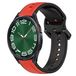 20 mm breites, konvexes Silikon-Uhrenarmband in zwei Farben, passend für Samsung Galaxy Watch 6 (40 mm) und Samsung Galaxy Watch 6 Classic (43 mm).