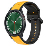 20 mm breites, konvexes Silikon-Uhrenarmband in zwei Farben, passend für Samsung Galaxy Watch 6 (40 mm) und Samsung Galaxy Watch 6 Classic (43 mm).