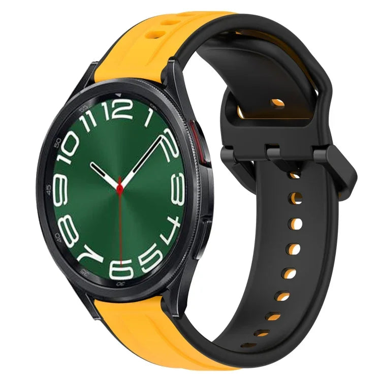 20 mm breites, konvexes Silikon-Uhrenarmband in zwei Farben, passend für Samsung Galaxy Watch 6 (40 mm) und Samsung Galaxy Watch 6 Classic (43 mm).