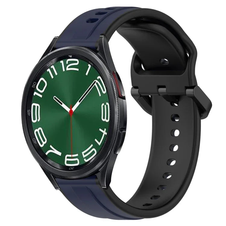 20 mm breites, konvexes Silikon-Uhrenarmband in zwei Farben, passend für Samsung Galaxy Watch 6 (40 mm) und Samsung Galaxy Watch 6 Classic (43 mm).