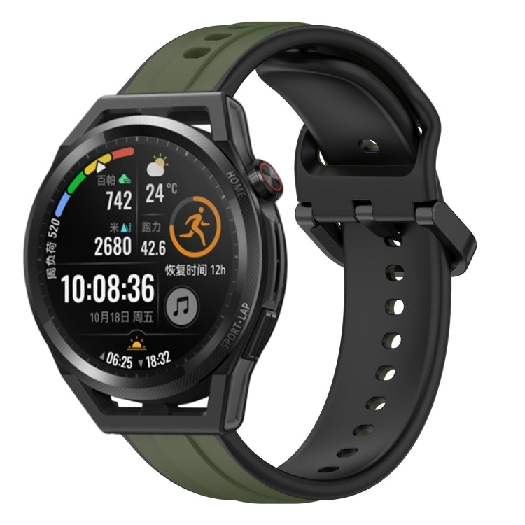 22mm Convex Loop Two-Color Silicone Watch Band, For Huawei Watch GT Runner, For Huawei Watch 3, For Huawei Watch 3 Pro, For Huawei GT2 Pro