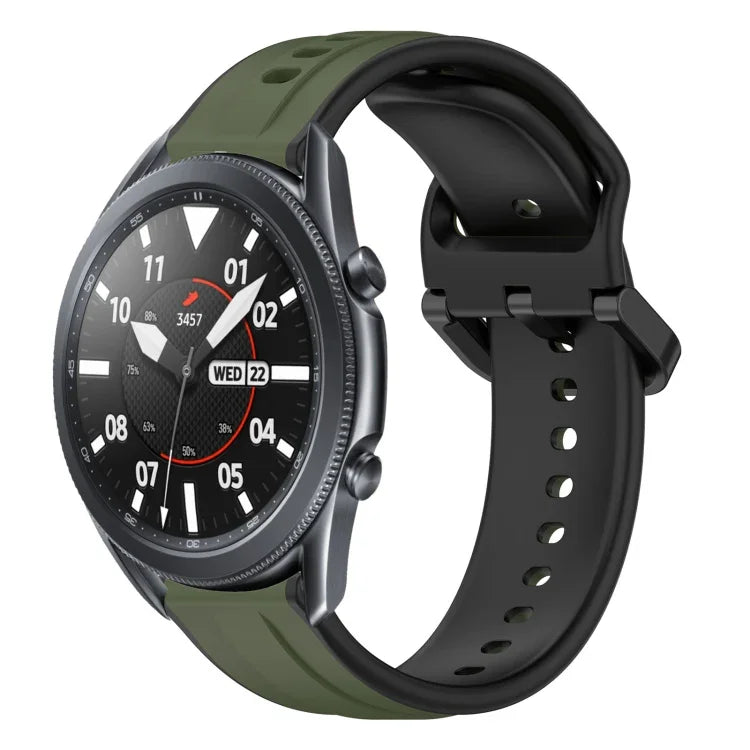 22 mm breites, konvex geformtes, zweifarbiges Silikon-Uhrenarmband, passend für Samsung Galaxy Watch3 (45 mm), Samsung Galaxy Watch (46 mm), Samsung Gear S3 Classic und Samsung Gear S3 Frontier.