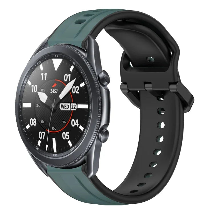 22mm Convex Loop Two-Color Silicone Watch Band, For Samsung Galaxy Watch3 45mm, For Samsung Galaxy Watch 46mm, For Samsung Gear S3 Classic, For Samsung Gear S3 Frontier