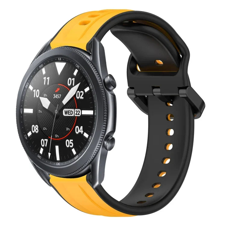 22mm Convex Loop Two-Color Silicone Watch Band, For Samsung Galaxy Watch3 45mm, For Samsung Galaxy Watch 46mm, For Samsung Gear S3 Classic, For Samsung Gear S3 Frontier