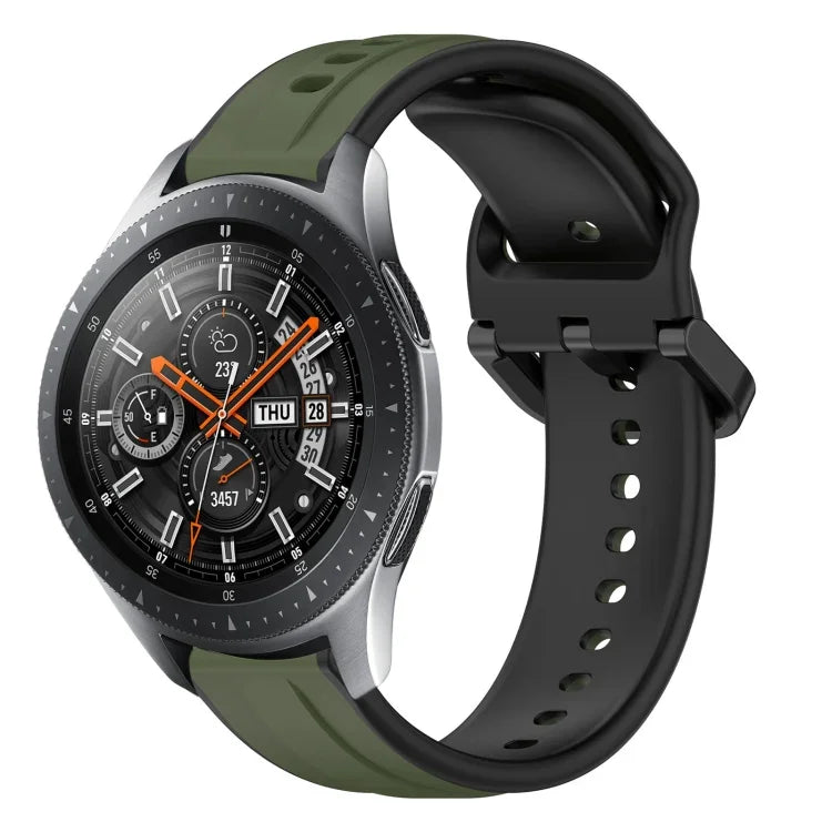 22mm Convex Loop Two-Color Silicone Watch Band, For Samsung Galaxy Watch3 45mm, For Samsung Galaxy Watch 46mm, For Samsung Gear S3 Classic, For Samsung Gear S3 Frontier