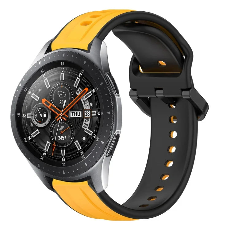 22mm Convex Loop Two-Color Silicone Watch Band, For Samsung Galaxy Watch3 45mm, For Samsung Galaxy Watch 46mm, For Samsung Gear S3 Classic, For Samsung Gear S3 Frontier