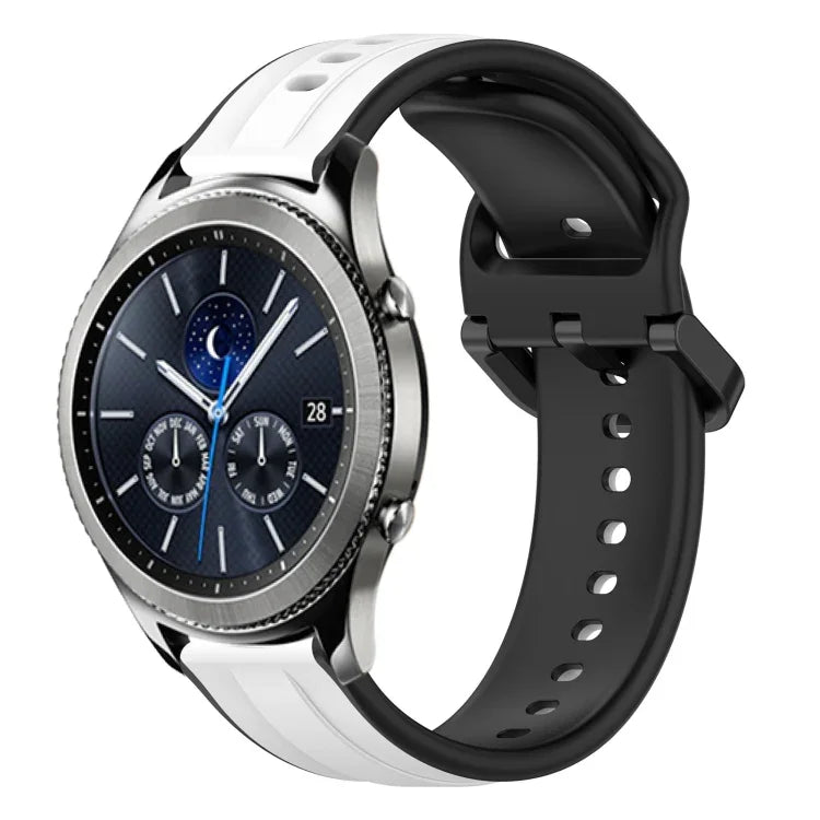 22mm Convex Loop Two-Color Silicone Watch Band, For Samsung Galaxy Watch3 45mm, For Samsung Galaxy Watch 46mm, For Samsung Gear S3 Classic, For Samsung Gear S3 Frontier