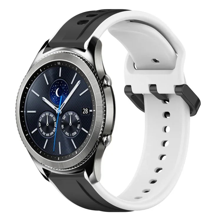 22mm Convex Loop Two-Color Silicone Watch Band, For Samsung Galaxy Watch3 45mm, For Samsung Galaxy Watch 46mm, For Samsung Gear S3 Classic, For Samsung Gear S3 Frontier