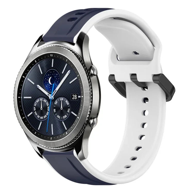 22mm Convex Loop Two-Color Silicone Watch Band, For Samsung Galaxy Watch3 45mm, For Samsung Galaxy Watch 46mm, For Samsung Gear S3 Classic, For Samsung Gear S3 Frontier