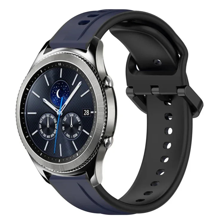22mm Convex Loop Two-Color Silicone Watch Band, For Samsung Galaxy Watch3 45mm, For Samsung Galaxy Watch 46mm, For Samsung Gear S3 Classic, For Samsung Gear S3 Frontier