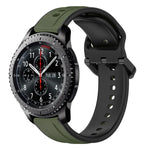 22mm Convex Loop Two-Color Silicone Watch Band, For Samsung Galaxy Watch3 45mm, For Samsung Galaxy Watch 46mm, For Samsung Gear S3 Classic, For Samsung Gear S3 Frontier