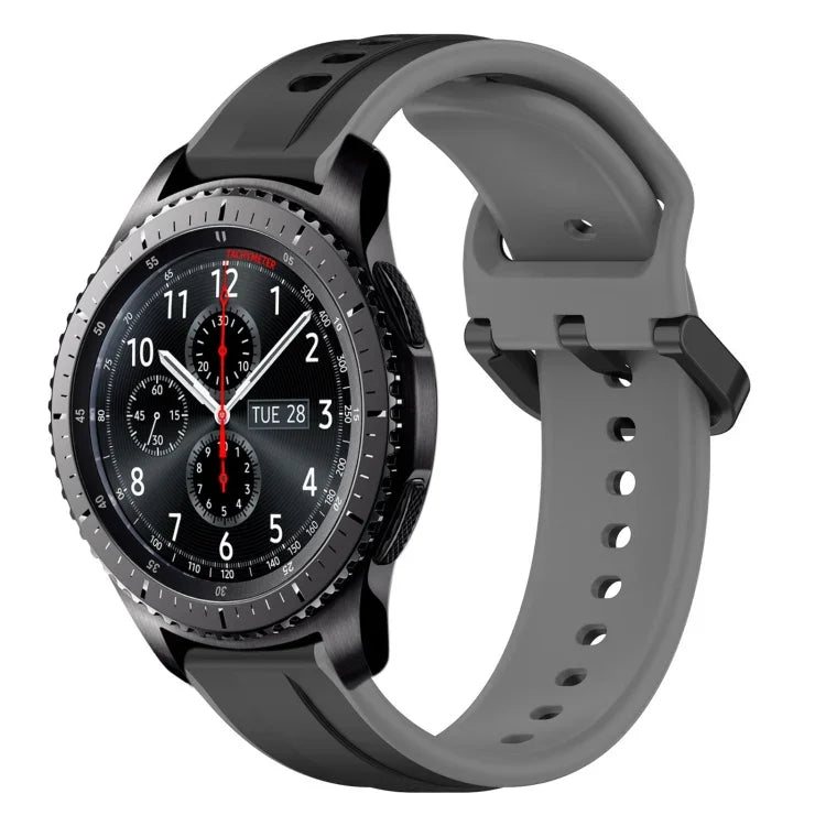 22mm Convex Loop Two-Color Silicone Watch Band, For Samsung Galaxy Watch3 45mm, For Samsung Galaxy Watch 46mm, For Samsung Gear S3 Classic, For Samsung Gear S3 Frontier