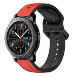 22mm Convex Loop Two-Color Silicone Watch Band, For Samsung Galaxy Watch3 45mm, For Samsung Galaxy Watch 46mm, For Samsung Gear S3 Classic, For Samsung Gear S3 Frontier