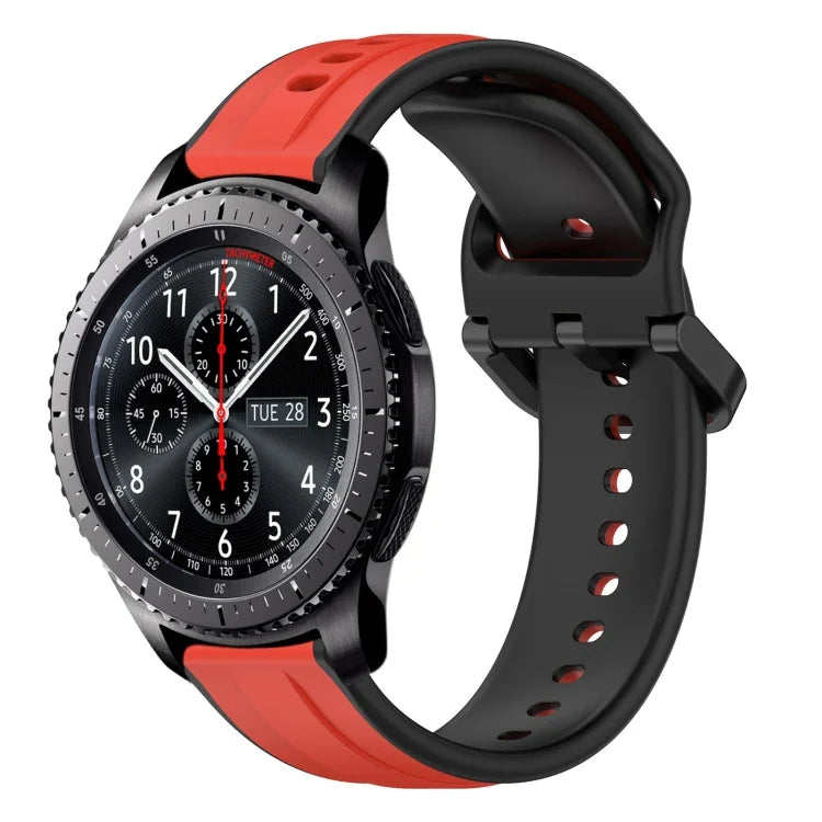 22mm Convex Loop Two-Color Silicone Watch Band, For Samsung Galaxy Watch3 45mm, For Samsung Galaxy Watch 46mm, For Samsung Gear S3 Classic, For Samsung Gear S3 Frontier