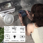 Multifunktionaler LED Wiederaufladbarer Outdoor Tragbarer Zelt Camping Ventilator, Schwarz, Weiß