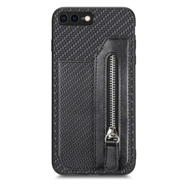 Carbon Fiber Horizontal Flip Zipper Wallet Phone Case, For iPhone SE 2022 / 2020 / 7 / 8, For iPhone 7 Plus / 8 Plus, For iPhone 6 / 6s, For iPhone 6 Plus / 6s Plus