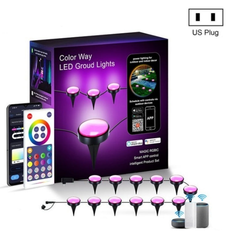 CP01 Outdoor-WIFI-Smart-APP-Steuerung Gartenlampe Musiksynchronisierung Outdoor-Bodenleuchten, US-Stecker, EU-Stecker