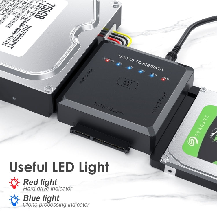 USB3.0 zu SATA oder IDE Festplatten Adapter Konverter mit Klonfunktion