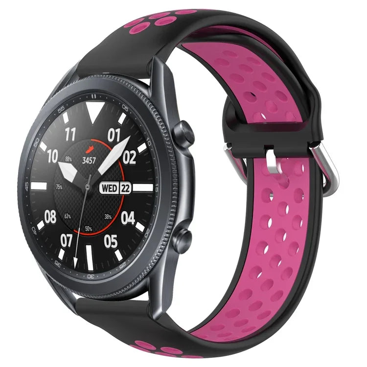 22mm Perforated Breathable Sports Silicone Watch Band, For Samsung Galaxy Watch3 45mm, For Samsung Gear S3 Classic, For Samsung Gear S3 Frontier