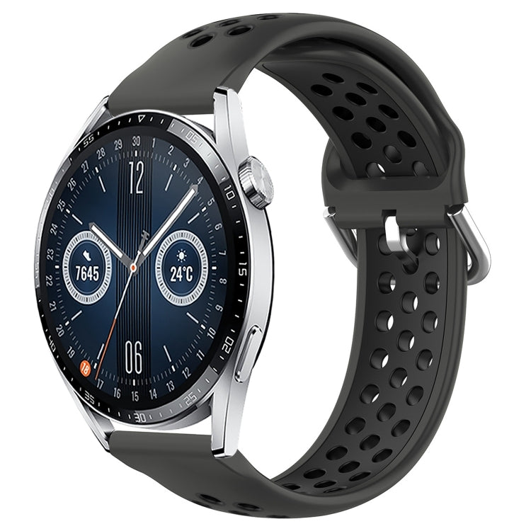 22mm Perforated Breathable Sports Silicone Watch Band, For Huawei Watch GT3 46mm, For Huawei Watch GT Runner, For Huawei Watch 3