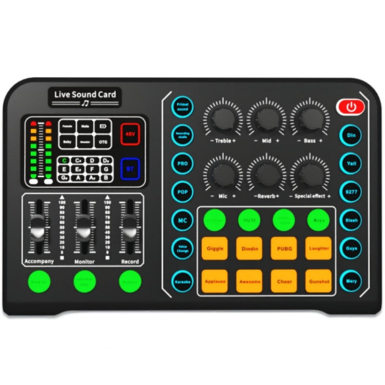 M6 Live Soundkarte Multifunktionaler Drahtloser Stimmverzerrer Broadcast-Mixer, M6