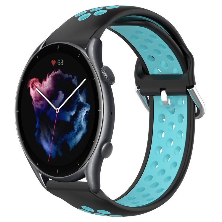 22mm Perforated Breathable Sports Silicone Watch Band, For Amazfit GTR 3 Pro, For Amazfit GTR 2e, For Amazfit GTR 2