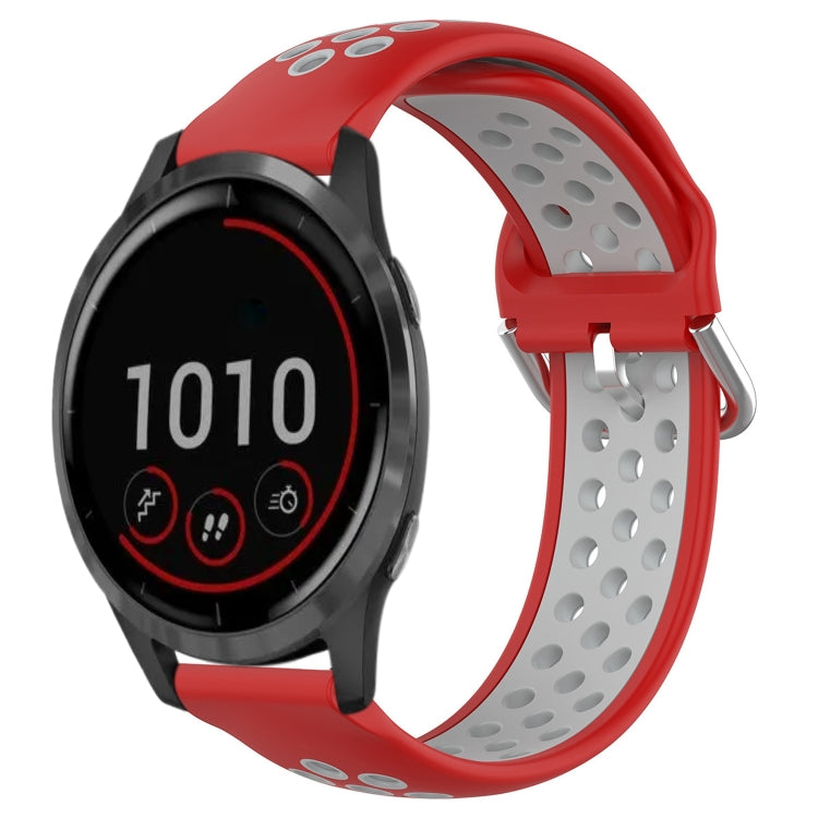 22mm Perforated Breathable Sports Silicone Watch Band, For Garmin Venu 2, For Garmin Vivoactive4, For Garmin Forerunner 265 Music