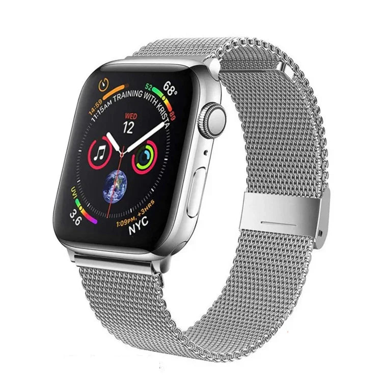 Milan-Armband aus Metall-Stahl-Mesh mit integrierter Dornschließe, für Apple Watch Series 8 &amp; 7 (41 mm), Apple Watch Ultra (49 mm) / Series 8 &amp; 7 (45 mm)