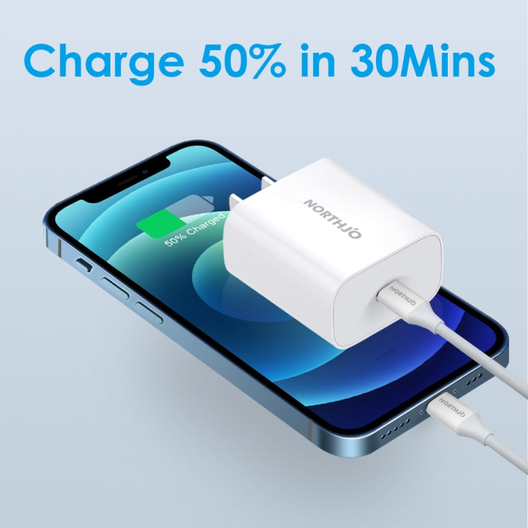 NORTHJO NOPD2000 PD 20W USB-C / Type-C Ein-Port Schnellladegerät, US-Stecker, EU-Stecker