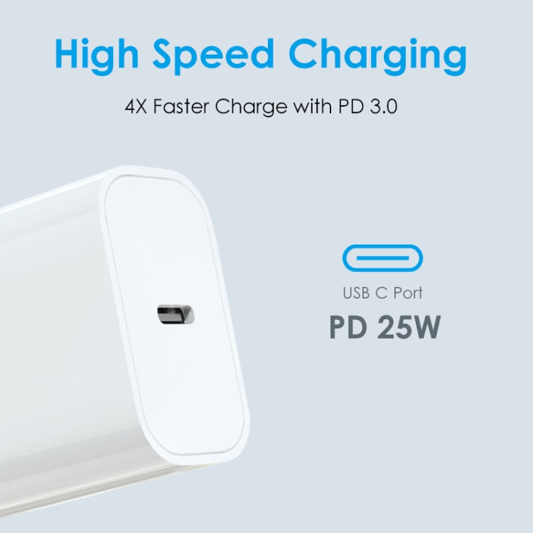 NORTHJO NOPD2501 PD 25W USB-C / Type-C Ein-Port-Schnellladegerät, US-Stecker, EU-Stecker, UK-Stecker, AU-Stecker