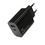 NORTHJO NOPD2502 PD 25W USB-C/Type-C + QC 3.0 USB Dual Ports Schnellladegerät, US-Stecker, EU-Stecker, UK-Stecker, AU-Stecker