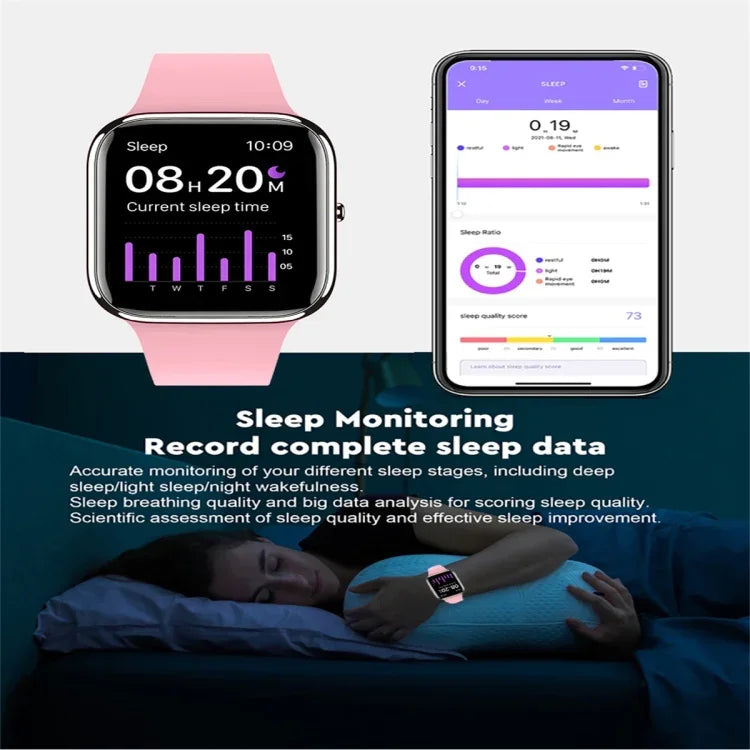 Y9 Pro Smartwatch mit 1,85 Zoll Farbbildschirm, unterstützt Herzfrequenz- und Blutdruckmessung