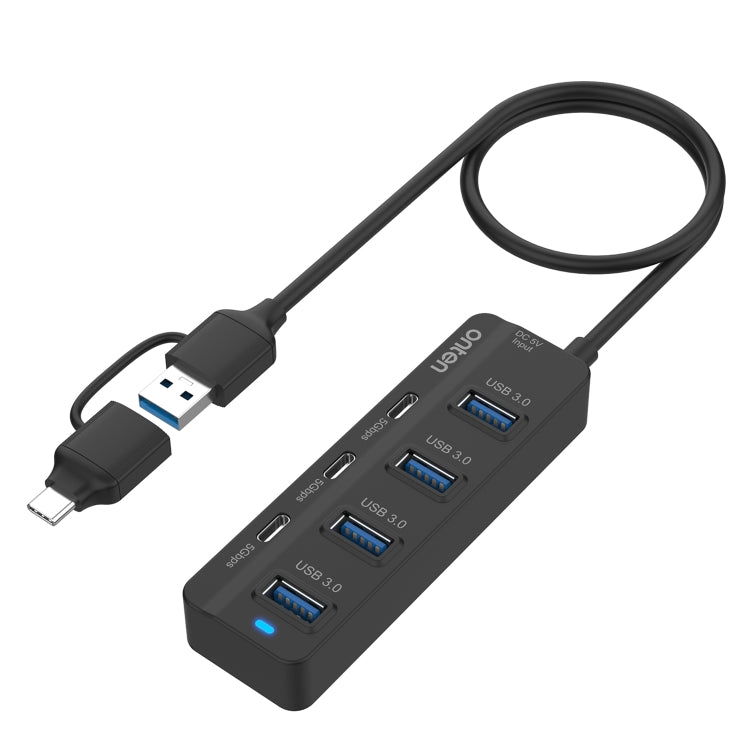 Onten UCA5306 7-in-2 USB3.0 + Typ-C 7-Port HUB Dockingstation mit OTG-Funktion, UCA5306