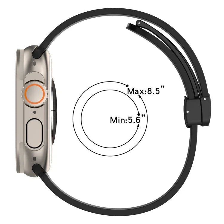 Zweifarbiges Silikonarmband mit Magnetverschluss, passend für Apple Watch Ultra (49 mm), Apple Watch Series 8 &amp; 7 (45 mm) und Apple Watch Series 8 &amp; 7 (41 mm).