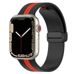 Zweifarbiges Silikonarmband mit Magnetverschluss, passend für Apple Watch Ultra (49 mm), Apple Watch Series 8 &amp; 7 (45 mm) und Apple Watch Series 8 &amp; 7 (41 mm).