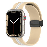 Zweifarbiges Silikonarmband mit Magnetverschluss, passend für Apple Watch Ultra (49 mm), Apple Watch Series 8 &amp; 7 (45 mm) und Apple Watch Series 8 &amp; 7 (41 mm).
