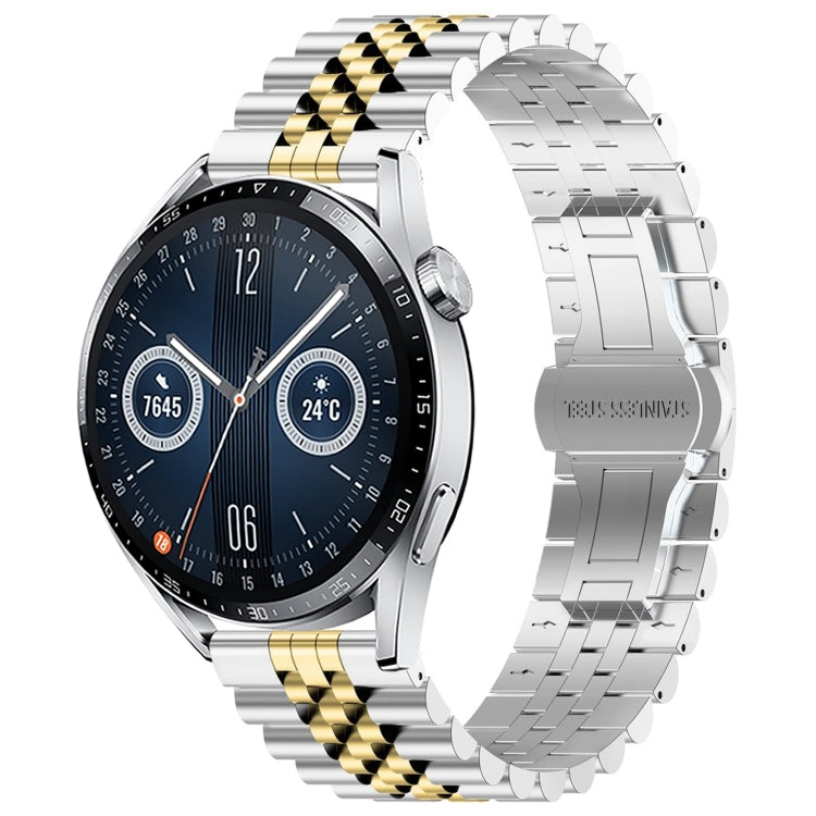 Five Bull Half Round Stainless Steel Watch Band + Strap Removal Tool, For Huawei Watch GT3 SE, For Huawei Watch Buds, For Huawei Watch3 Pro New, For Huawei Watch GT3 Pro 46mm, For Huawei Watch GT Runner, For Huawei Watch GT3 46mm