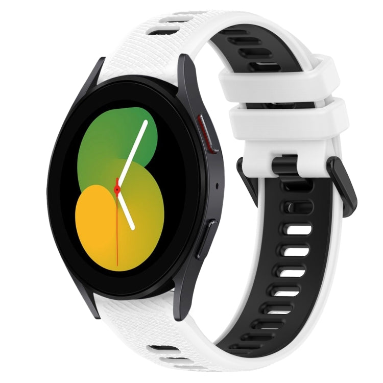 20mm Sportliches zweifarbiges Silikon-Uhrenarmband, für Samsung Galaxy Watch5 44mm, für Samsung Galaxy Watch 6 Classic 47mm, für Samsung Galaxy Watch5 40mm, für Samsung Galaxy Watch5 Pro 45mm