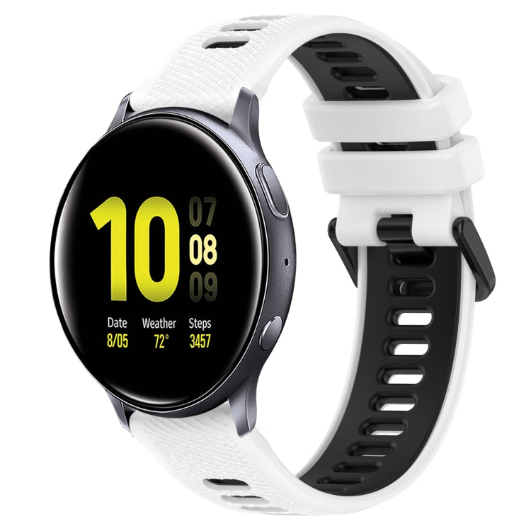 20mm Sportliches zweifarbiges Silikon-Uhrenarmband, für Samsung Galaxy Watch Active2 40mm, für Samsung Galaxy Watch Active2 44mm, für Samsung Galaxy Watch 42mm, für Samsung Galaxy Watch 6 44mm