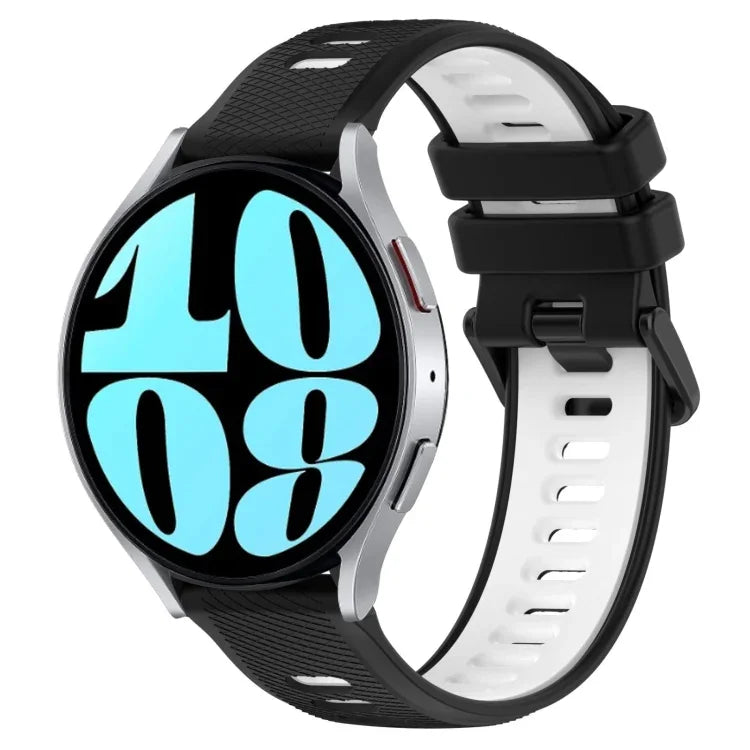 20mm Sports Two-Color Silicone Watch Band, For Samsung Galaxy Watch 6 40mm, For Samsung Galaxy Watch 6 Classic 43mm
