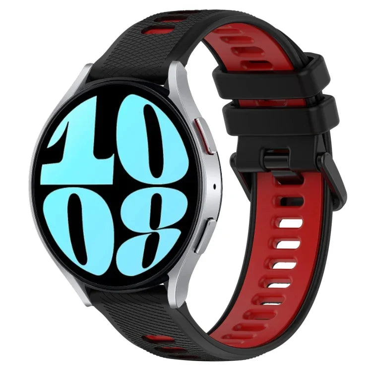 20mm Sports Two-Color Silicone Watch Band, For Samsung Galaxy Watch 6 40mm, For Samsung Galaxy Watch 6 Classic 43mm