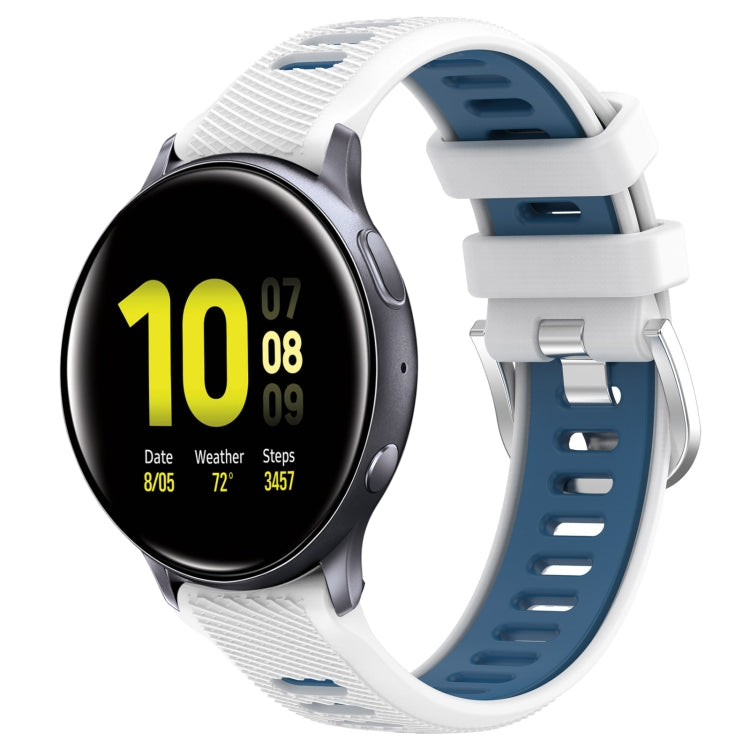 20 mm zweifarbiges Silikonarmband mit Stahlschnalle, für Samsung Galaxy Watch Active2 40 mm, für Samsung Galaxy Watch Active2 44 mm, für Samsung Galaxy Watch 42 mm, für Samsung Galaxy Watch 6 Classic 47 mm