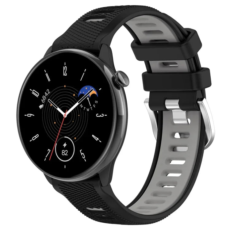 20 mm Sportliches zweifarbiges Silikonarmband mit Stahlschließe, passend für Samsung Galaxy Watch 6 (40 mm) und Samsung Galaxy Watch 6 Classic (43 mm).