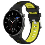 20 mm Sportliches zweifarbiges Silikonarmband mit Stahlschließe, passend für Samsung Galaxy Watch 6 (40 mm) und Samsung Galaxy Watch 6 Classic (43 mm).