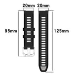 20 mm Sportliches zweifarbiges Silikonarmband mit Stahlschließe, passend für Samsung Galaxy Watch 6 (40 mm) und Samsung Galaxy Watch 6 Classic (43 mm).
