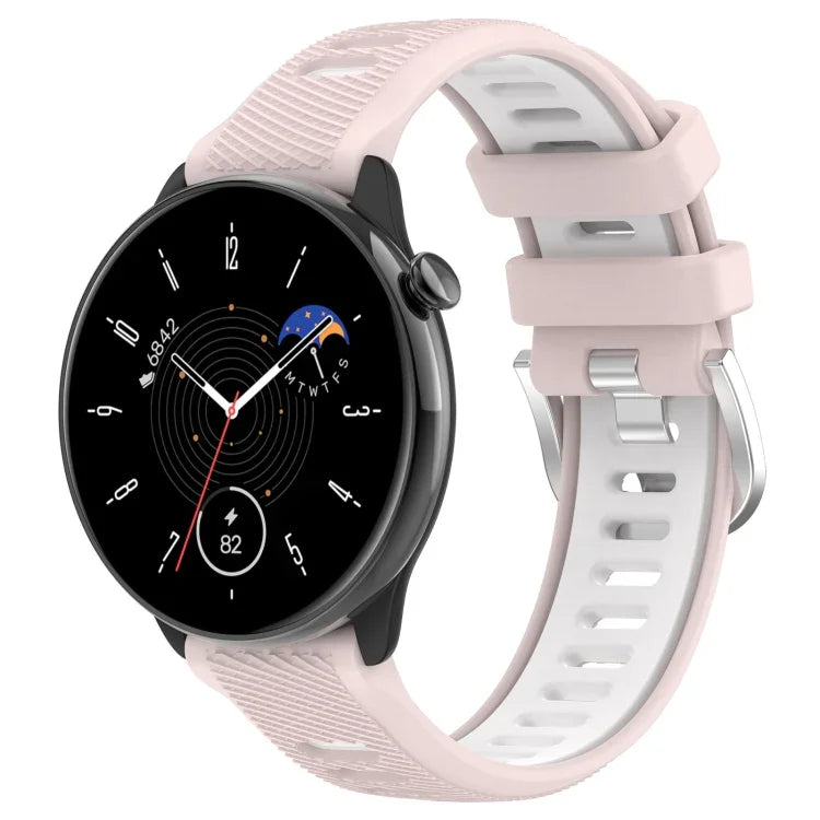 20 mm Sportliches zweifarbiges Silikonarmband mit Stahlschließe, passend für Samsung Galaxy Watch 6 (40 mm) und Samsung Galaxy Watch 6 Classic (43 mm).