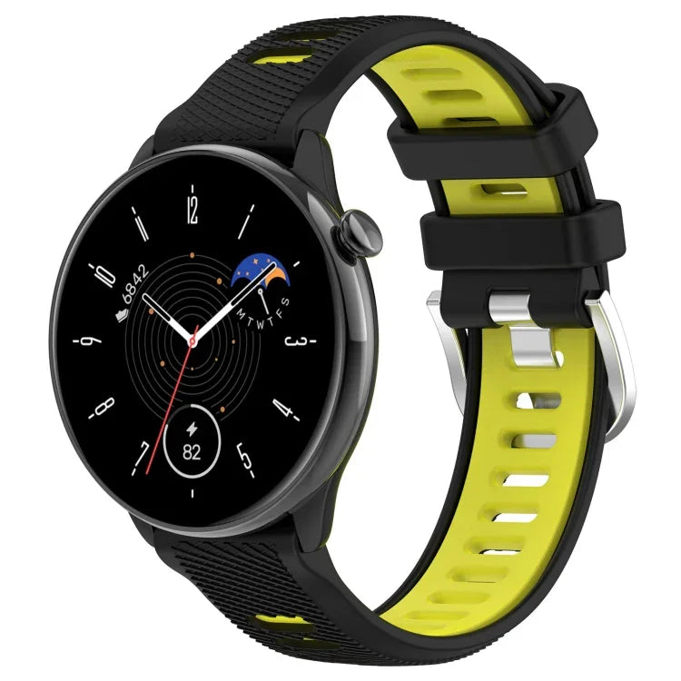 20 mm Sportliches zweifarbiges Silikonarmband mit Stahlschließe, passend für Samsung Galaxy Watch 6 (40 mm) und Samsung Galaxy Watch 6 Classic (43 mm).